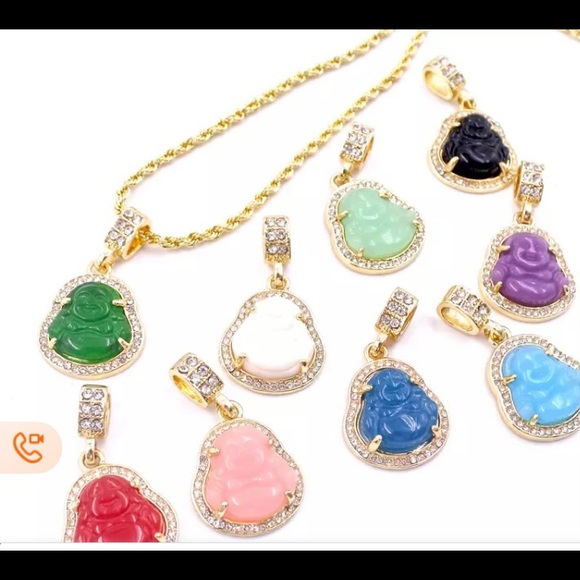 Laughing Buddha With Gold Twisted Chain - Picture 7 of 11